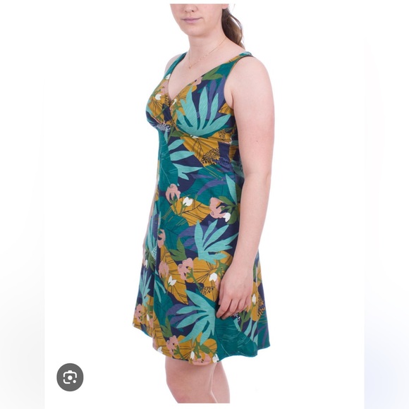 Patagonia Amber Dawn Dress Organic Cotton Wild Big Spanish blue women’s medium - Picture 2 of 11